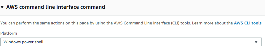 AWS command line interface command 