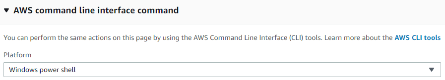 AWS Command Line Interface command tab