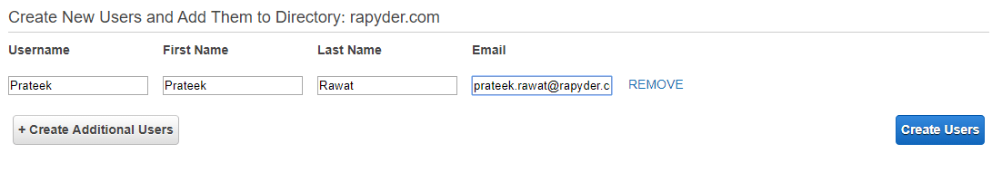 create new users & add them to Rapyder's directory