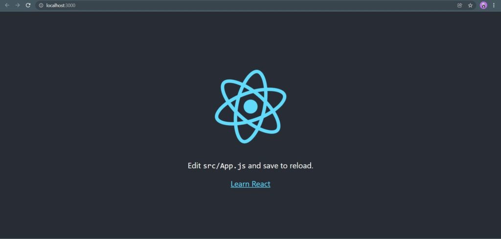 Creating react app and launching the app on local host 