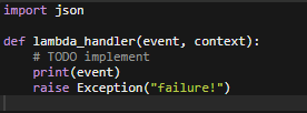lambda code for failed event 