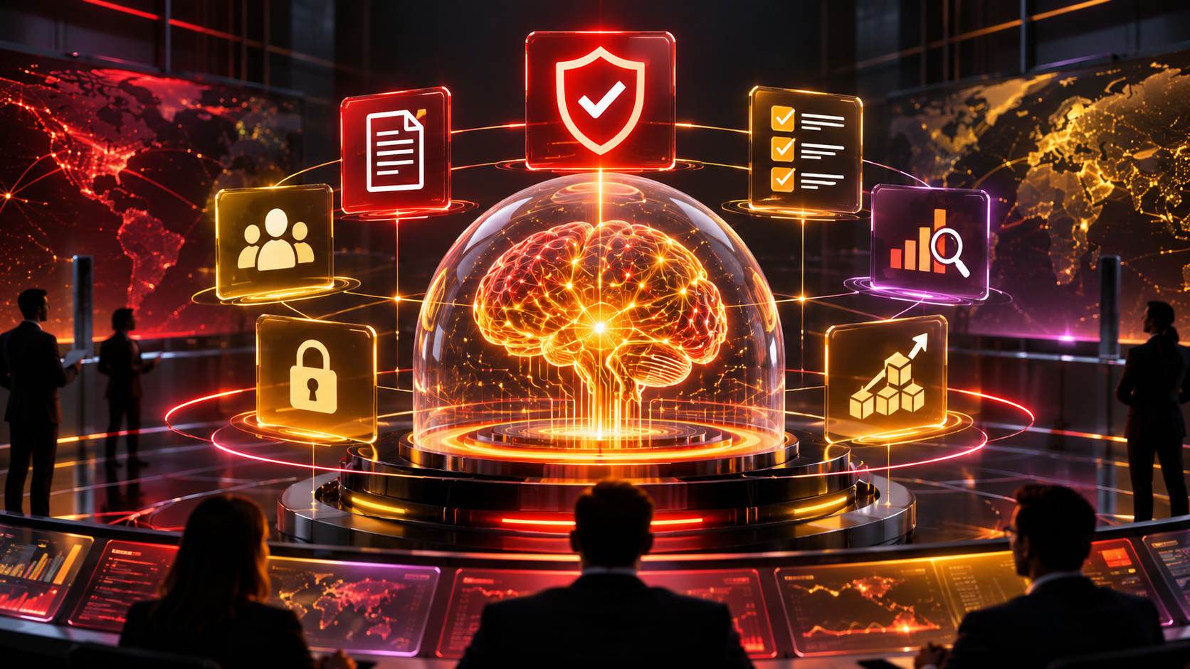 AI governance command center showing enterprise risk, compliance and responsible AI controls